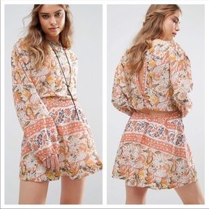 Free People Silver Sun Cutout Mini Dress NWT